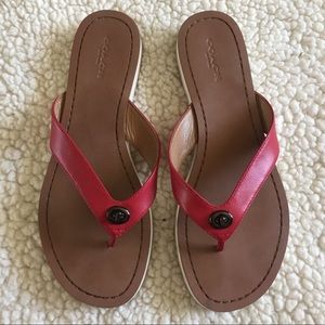 Coach Red Sandal Flip Flops
